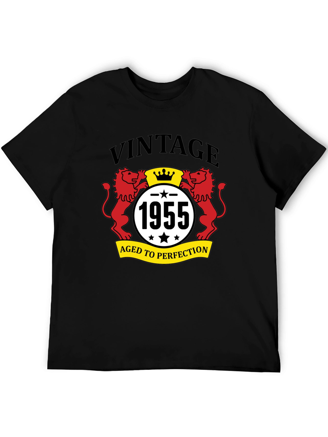 Vintage 1955 Aged To Perfection Black Graphic Tee