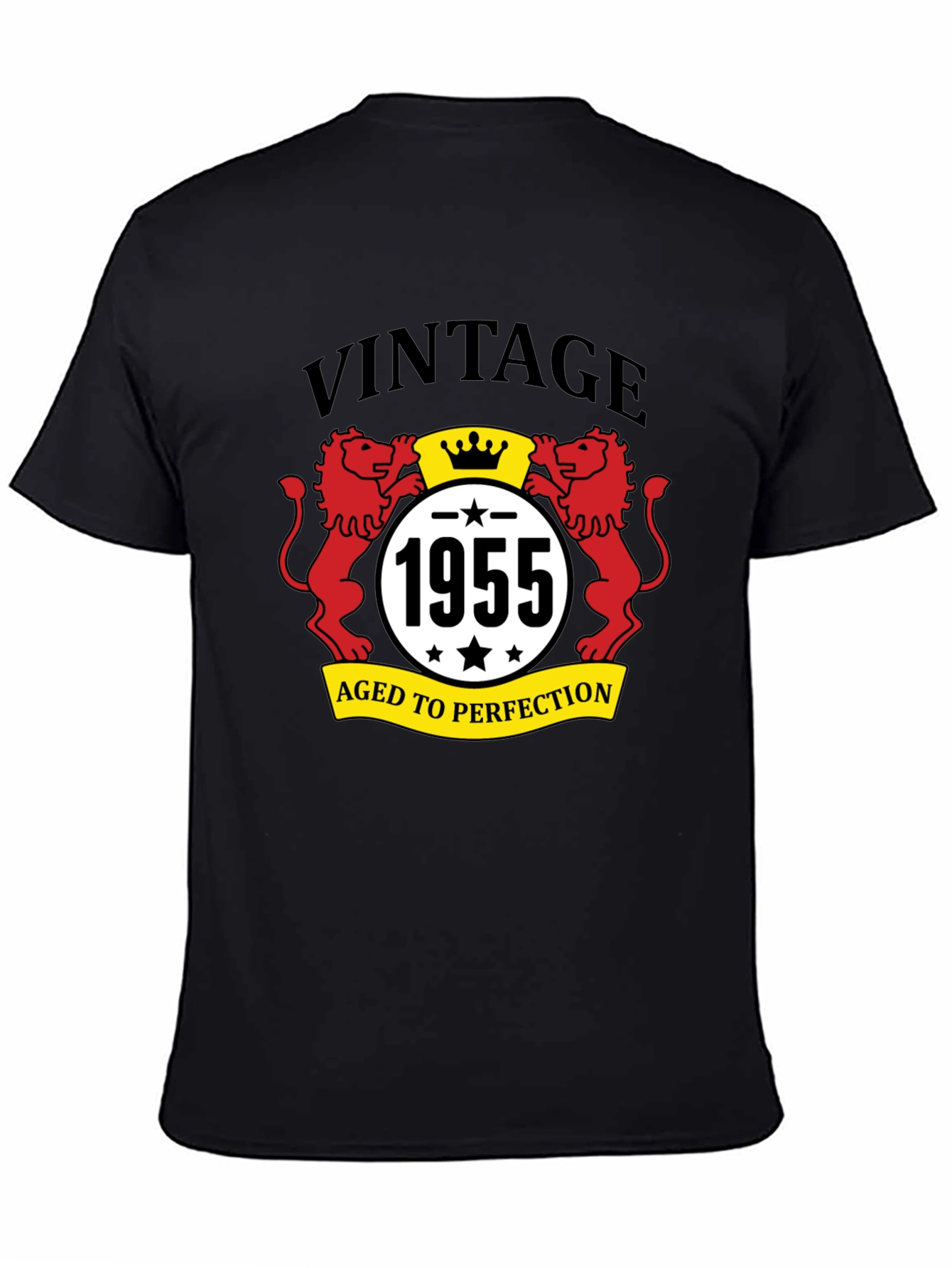 Vintage 1955 Aged To Perfection Black Graphic Tee