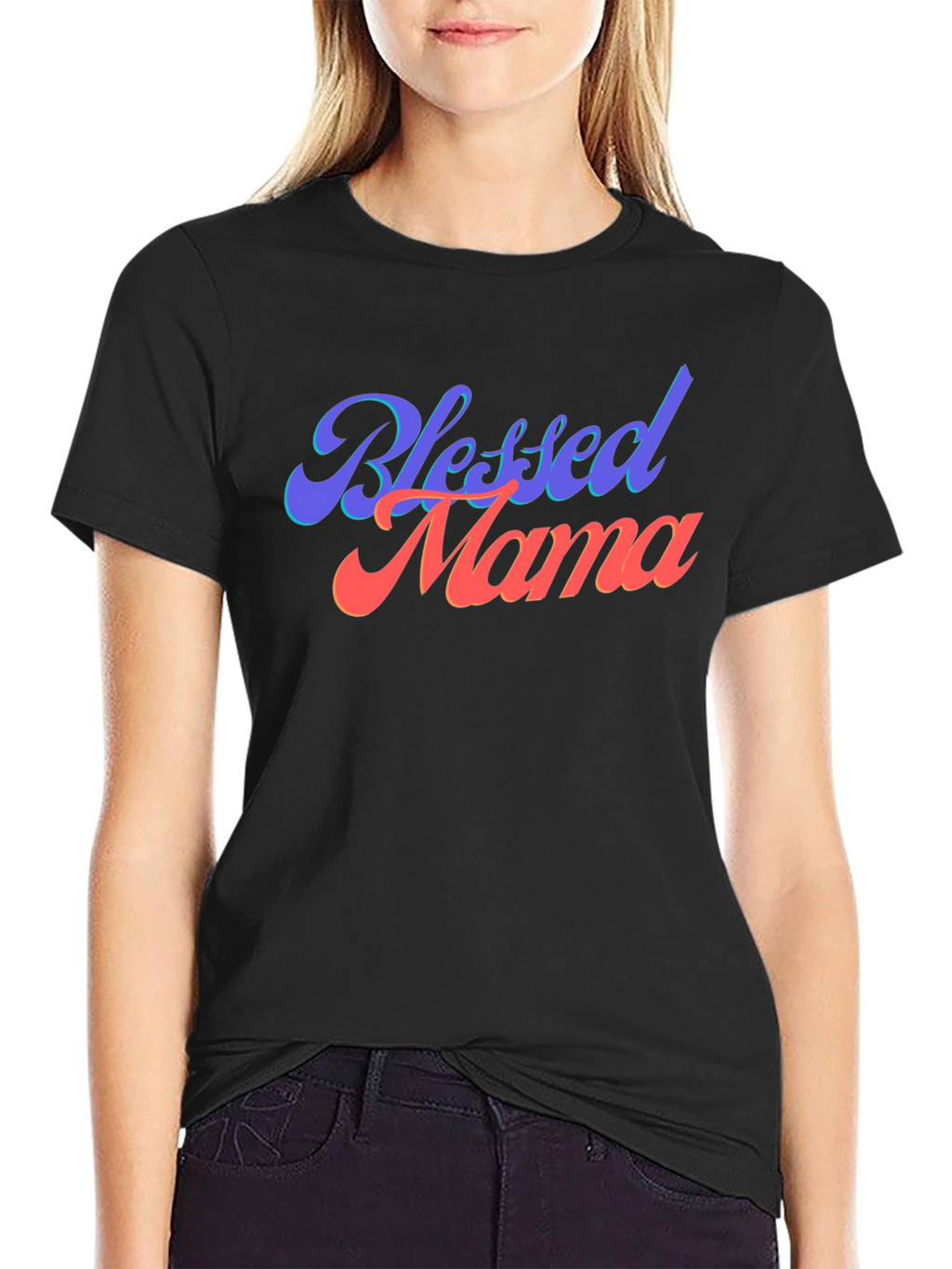 Blessed Mama Black T-Shirt Graphic Tee