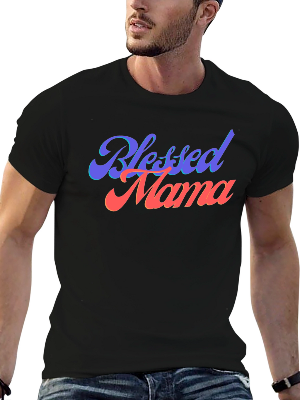 Blessed Mama Black T-Shirt Graphic Tee