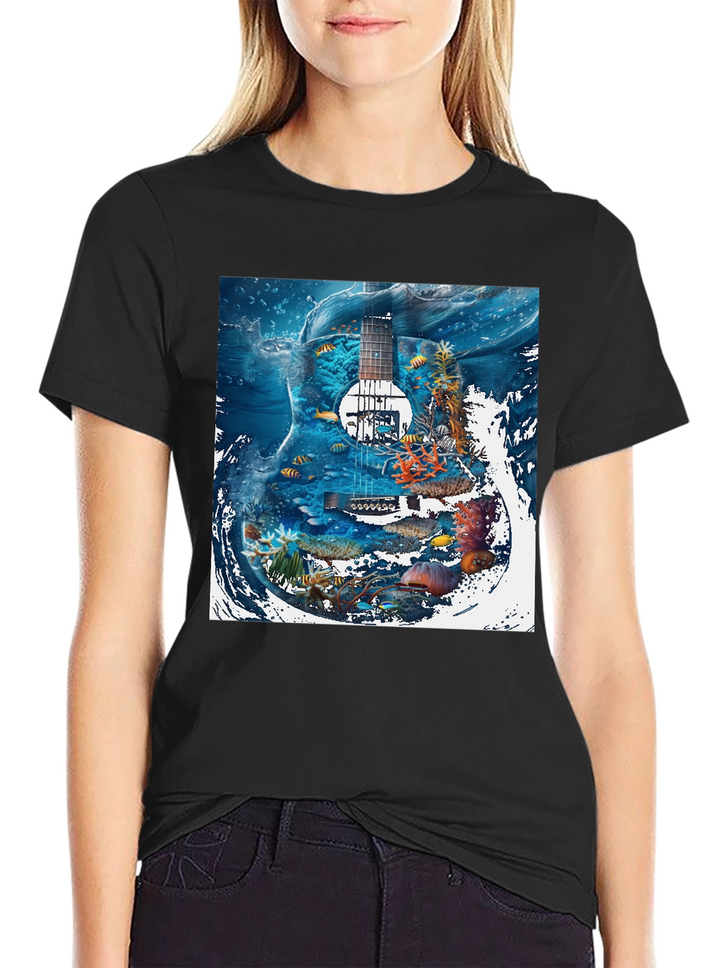 Underwater Guitar Graphic T-Shirt