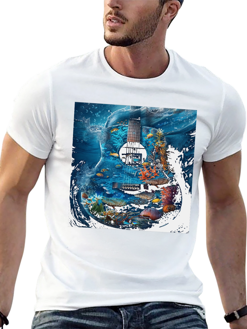 Underwater Guitar Graphic T-Shirt