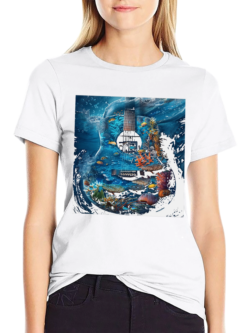 Underwater Guitar Graphic T-Shirt
