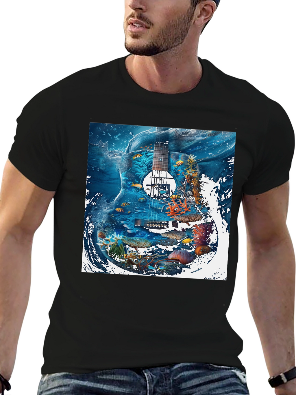Underwater Guitar Graphic T-Shirt