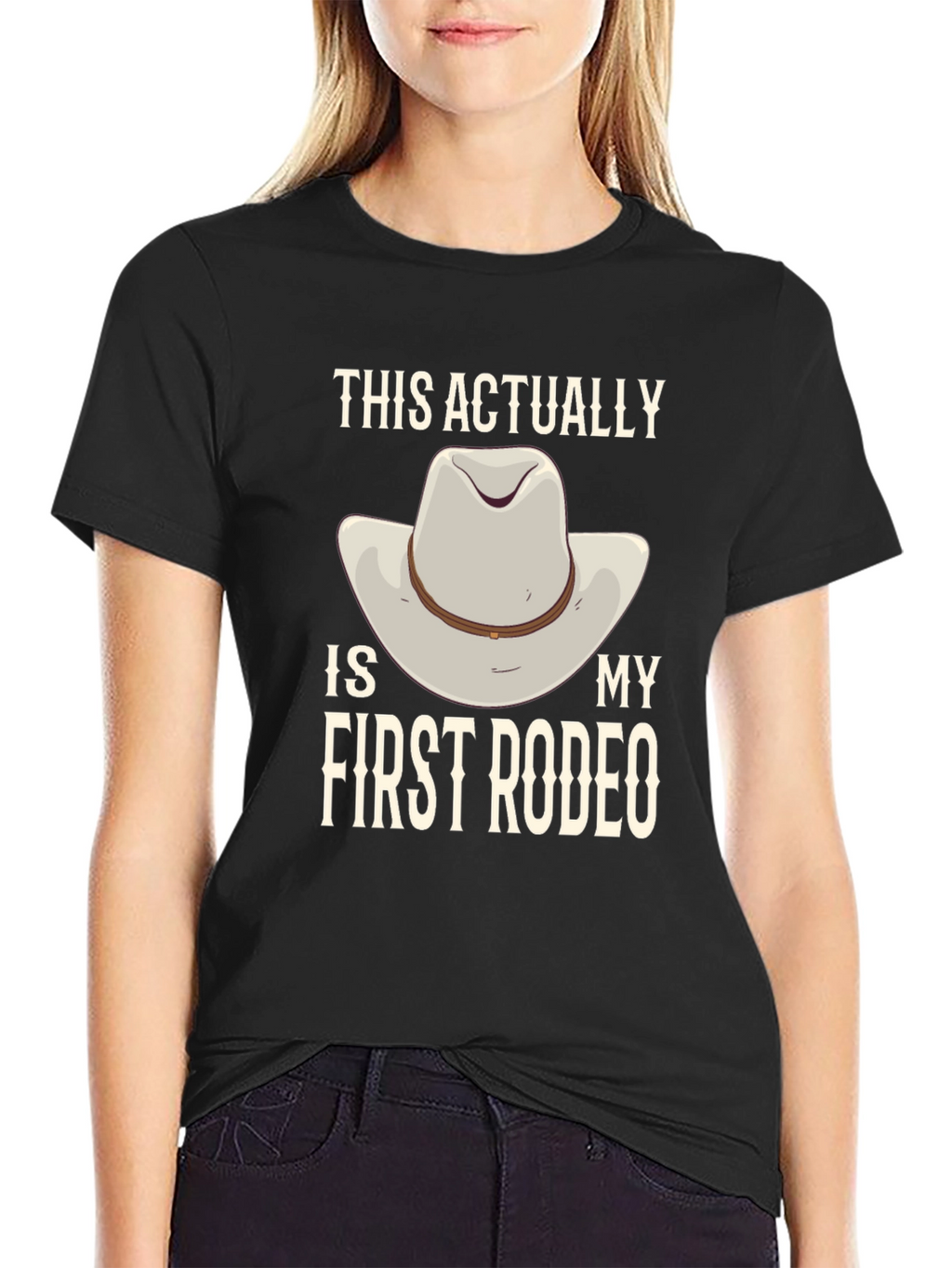 First Rodeo Graphic Tee - Cowboy Hat Design