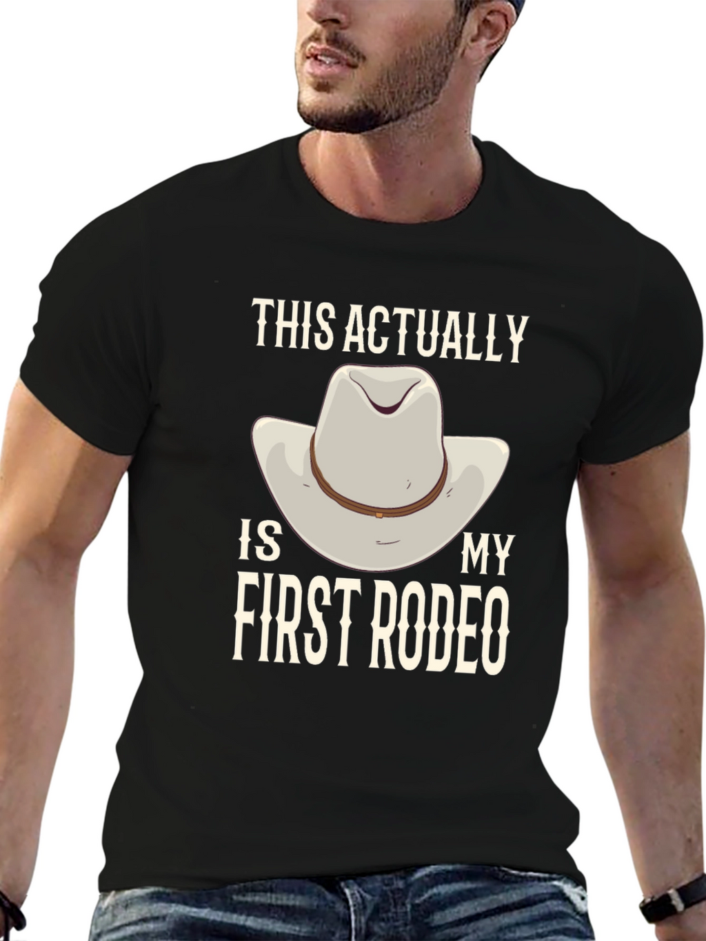 First Rodeo Graphic Tee - Cowboy Hat Design