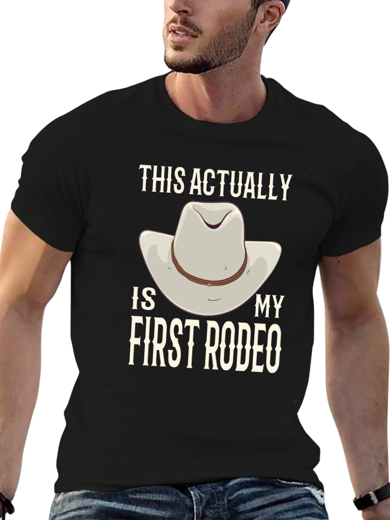 First Rodeo Graphic Tee - Cowboy Hat Design