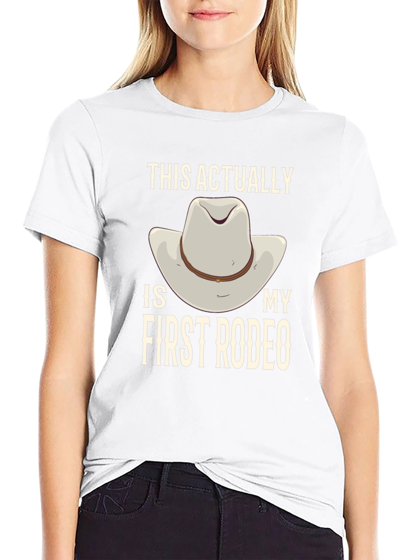 First Rodeo Graphic Tee - Cowboy Hat Design