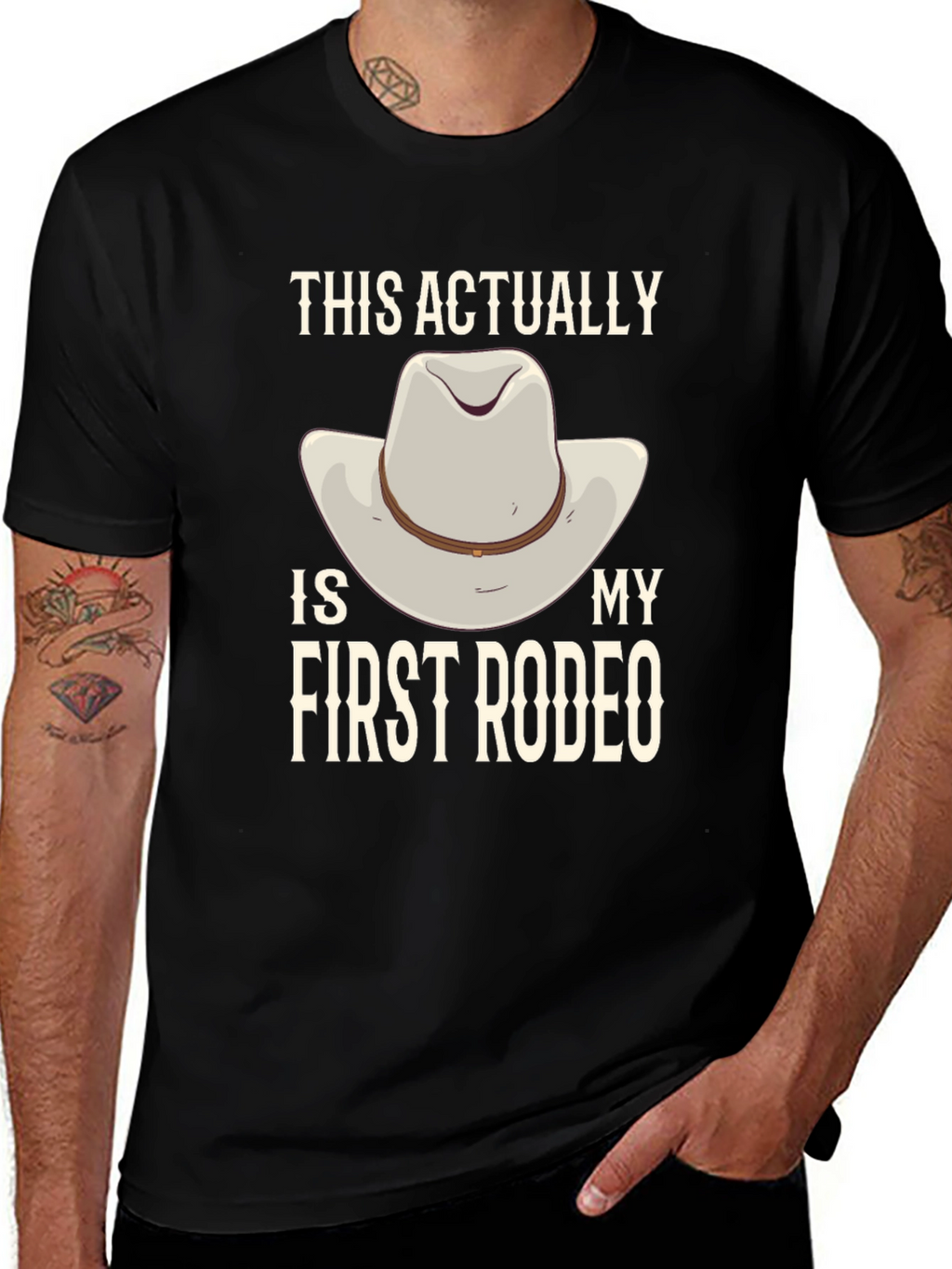 First Rodeo Graphic Tee - Cowboy Hat Design