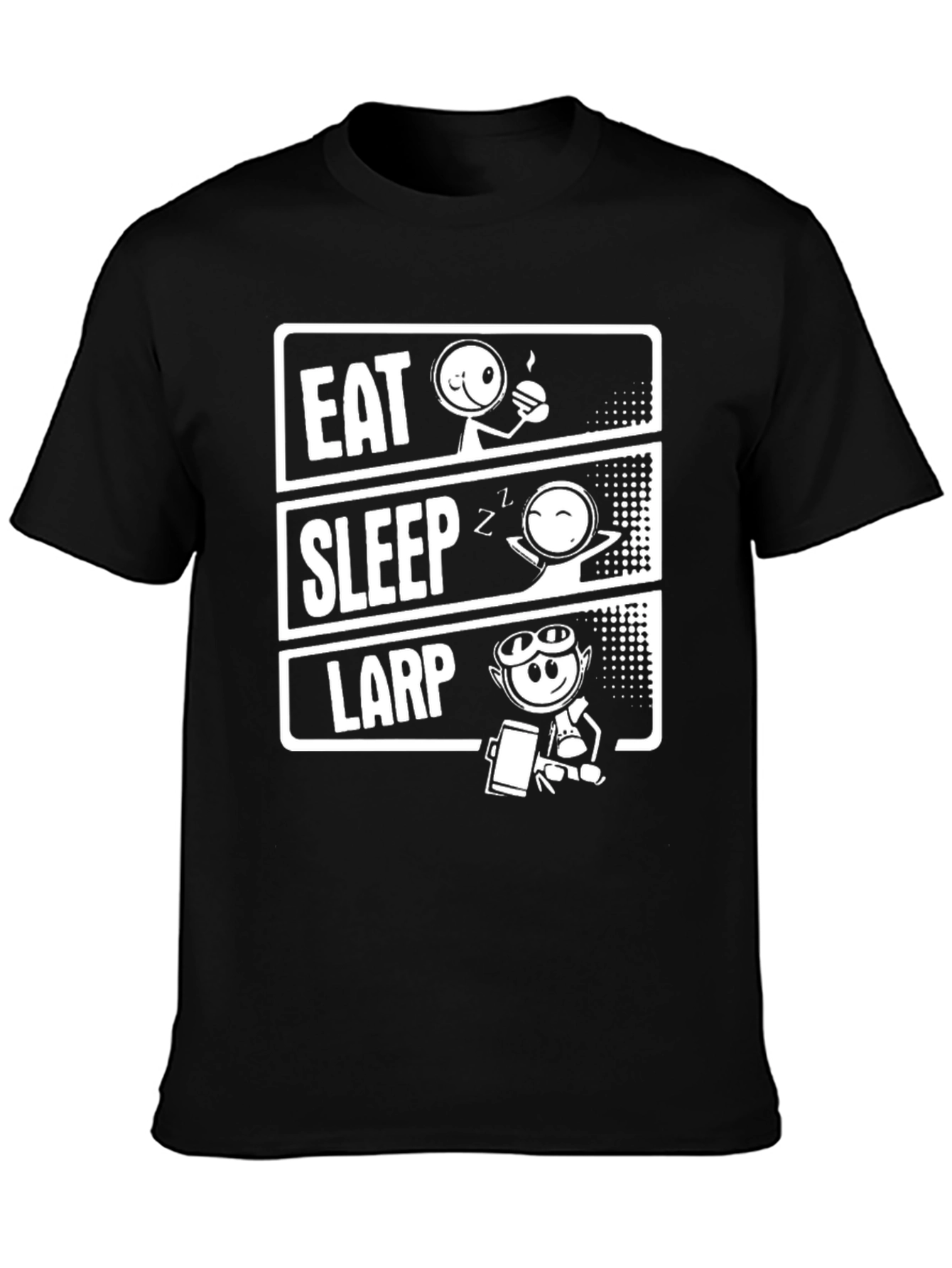 Eat Sleep LARP Black T-Shirt