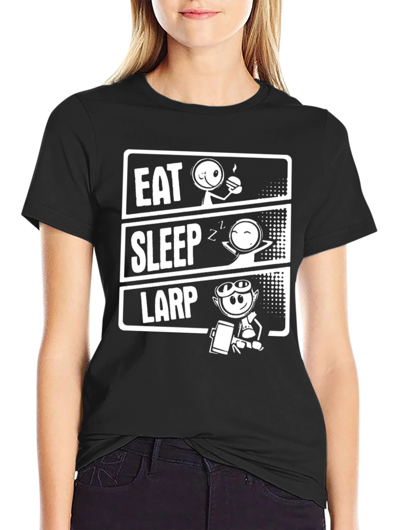 Eat Sleep LARP Black T-Shirt