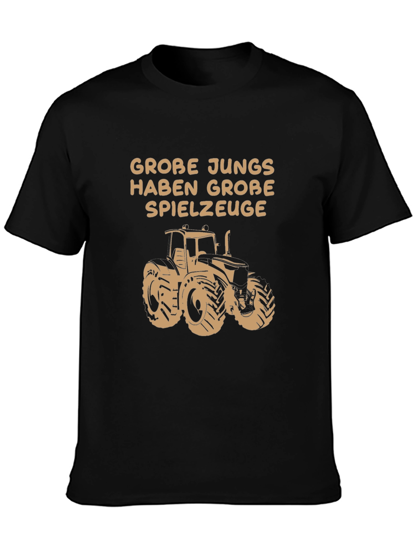 Grobe Jungs Tractor T-Shirt - Black Graphic Tee