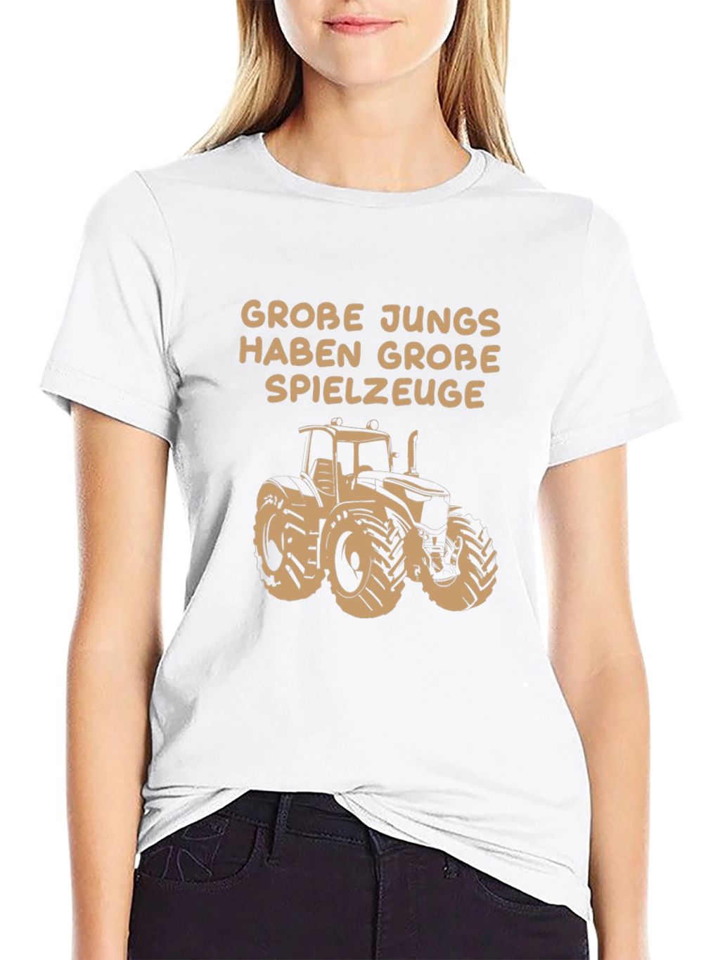 Grobe Jungs Tractor T-Shirt - Black Graphic Tee