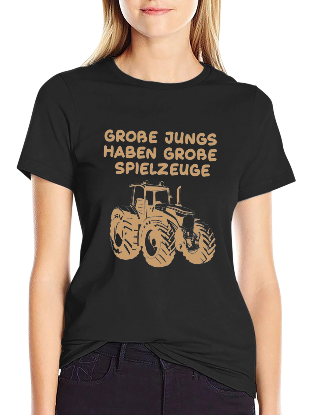 Grobe Jungs Tractor T-Shirt - Black Graphic Tee