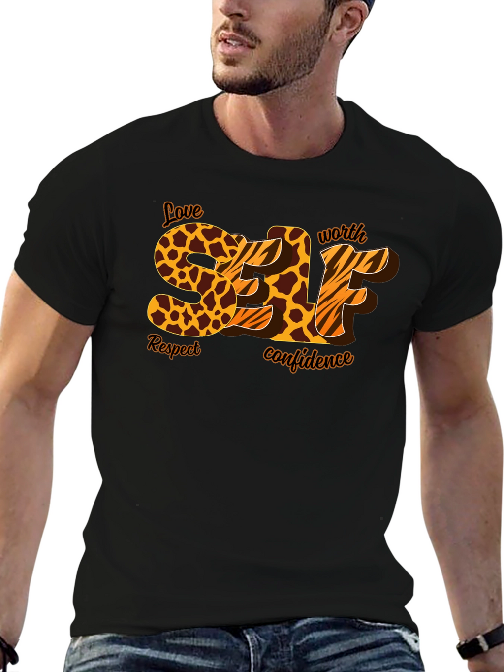 Self Love Leopard Print Graphic T-Shirt