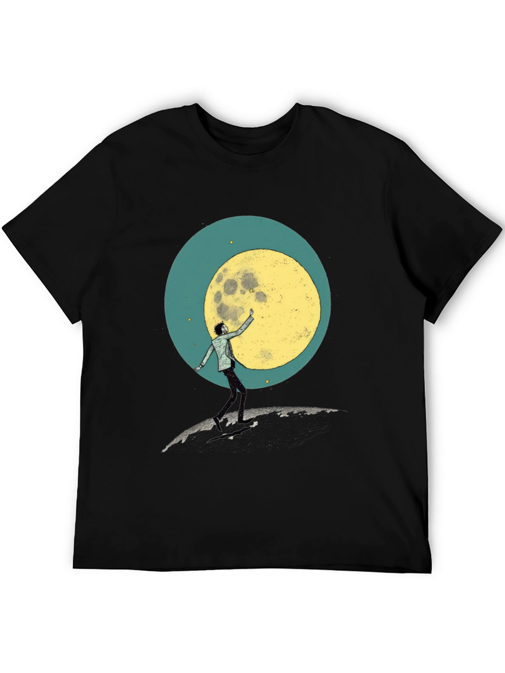 Moon Reach Graphic Tee - Black Cotton T-Shirt