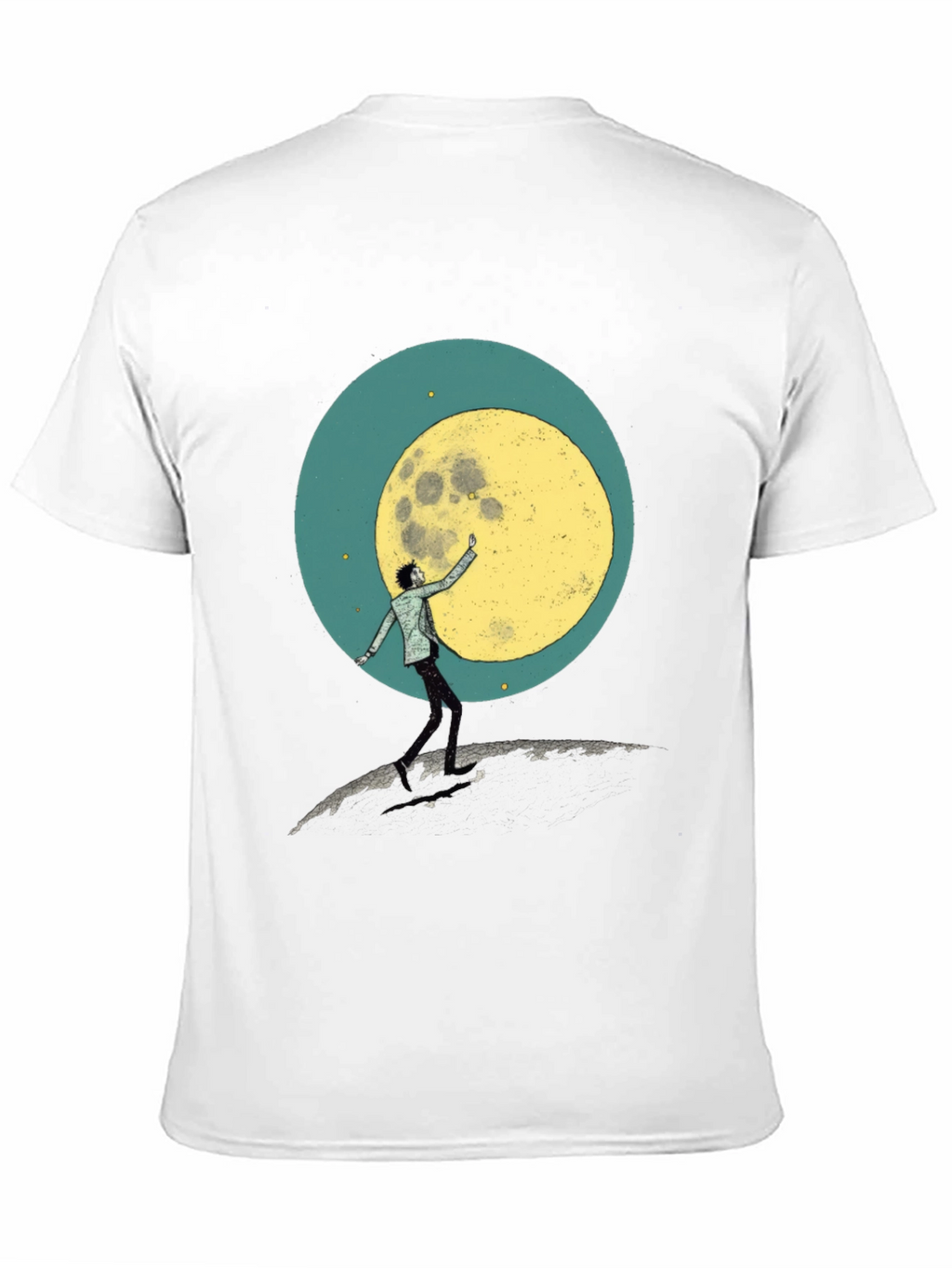 Moon Reach Graphic Tee - Black Cotton T-Shirt