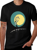 Moon Reach Graphic Tee - Black Cotton T-Shirt