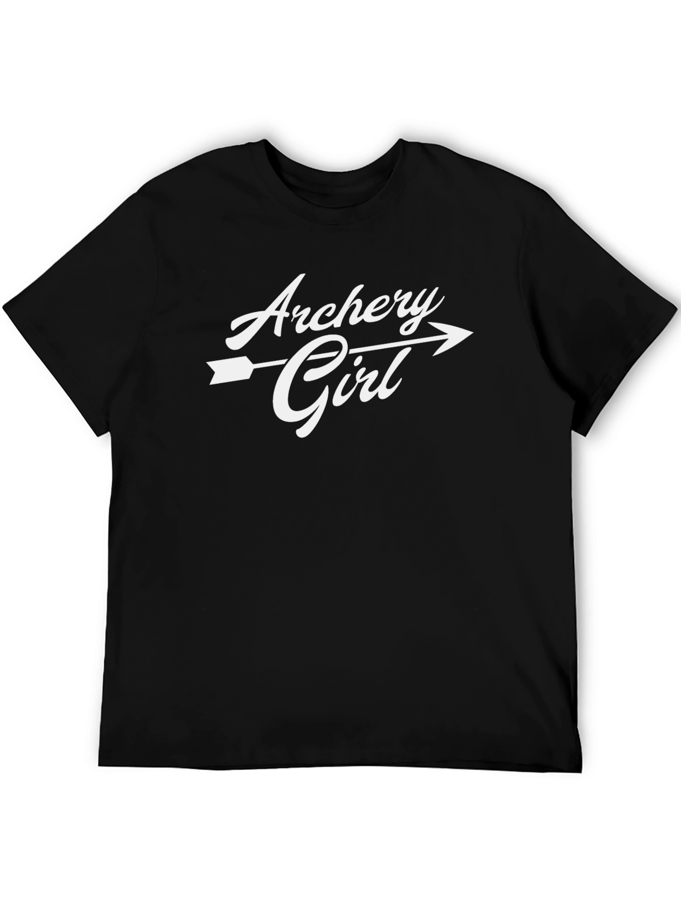 Archery Girl T-Shirt - Black Casual Graphic Tee