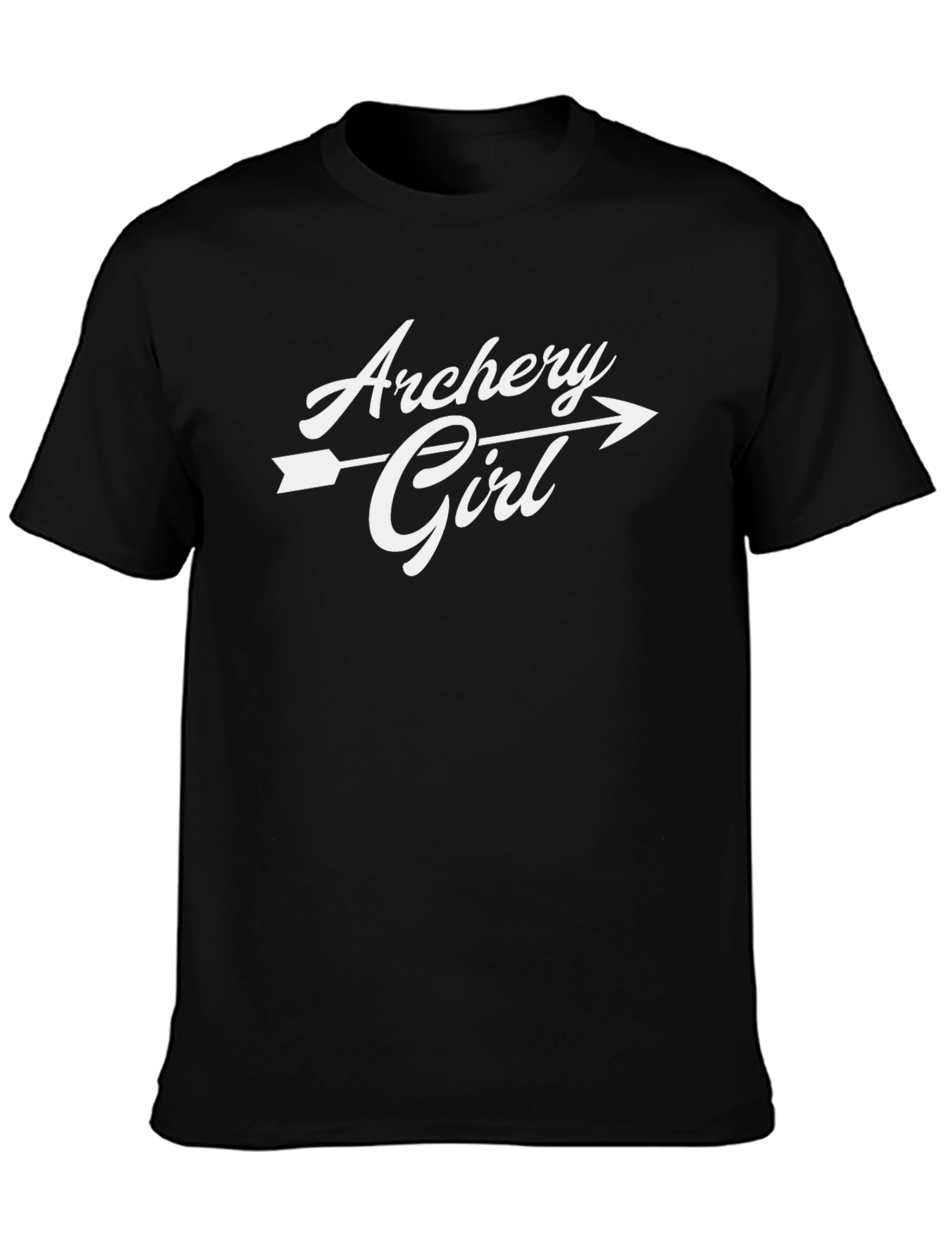 Archery Girl T-Shirt - Black Casual Graphic Tee