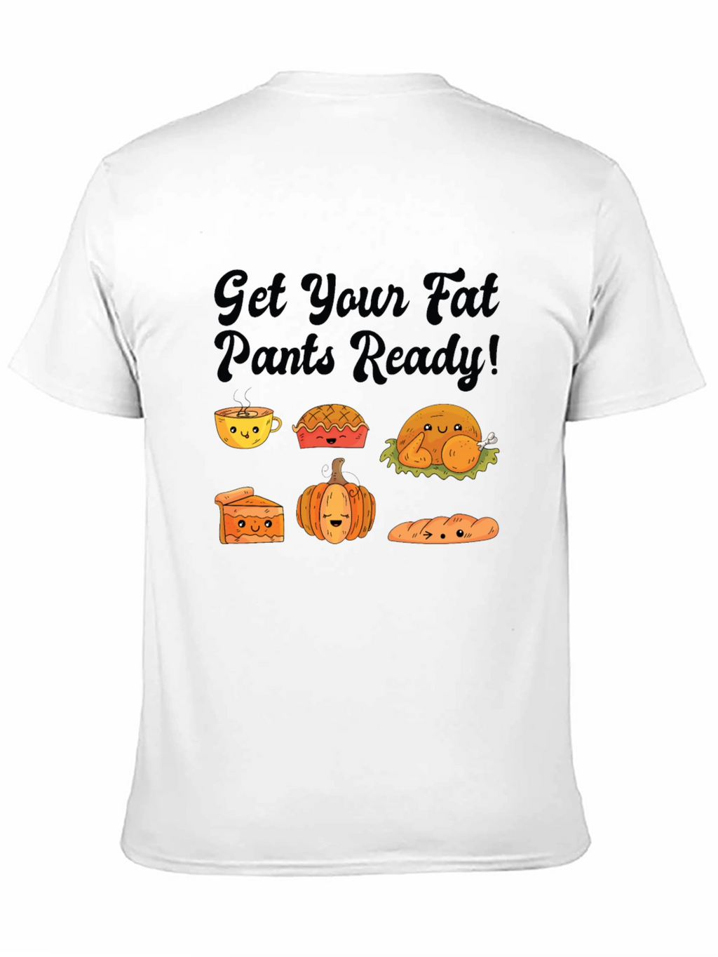 Thanksgiving Fat Pants Ready Black T-Shirt