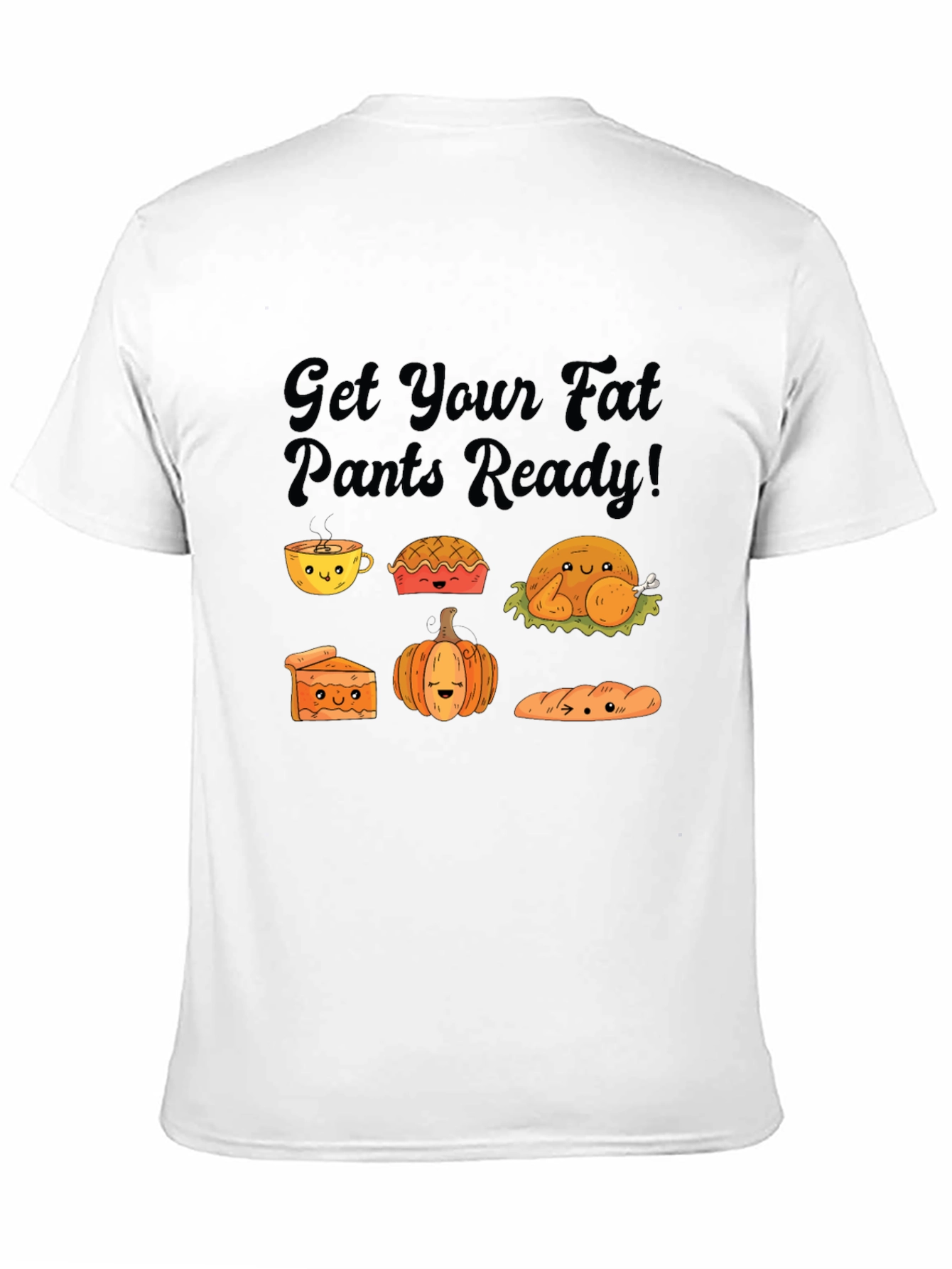 Thanksgiving Fat Pants Ready Black T-Shirt