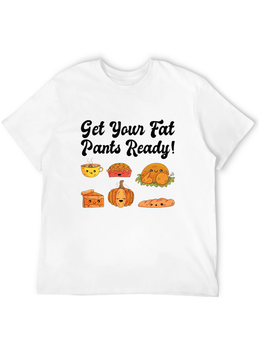 Thanksgiving Fat Pants Ready Black T-Shirt