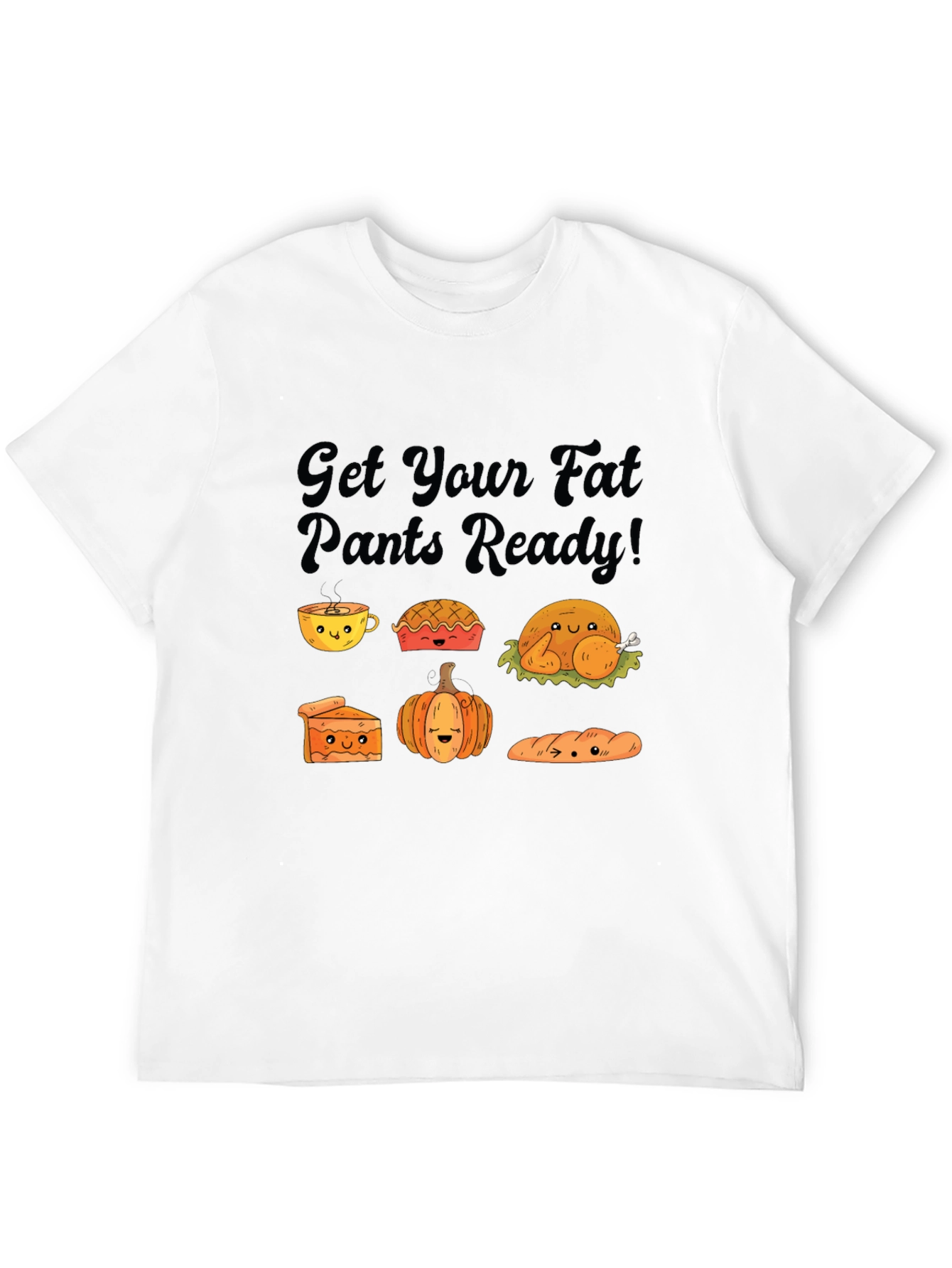 Thanksgiving Fat Pants Ready Black T-Shirt