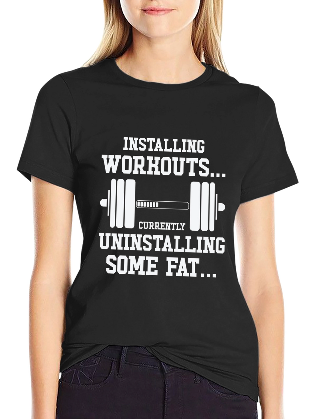 Installing Workouts Graphic T-Shirt - Fitness Motivation Tee
