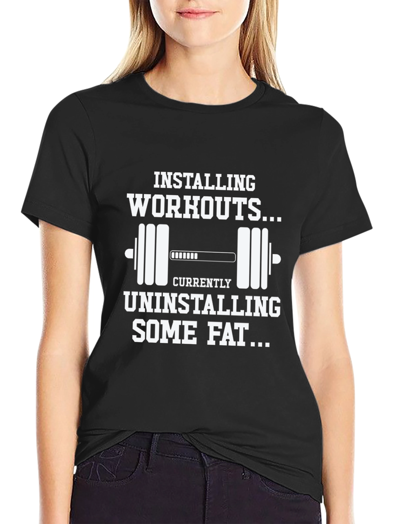 Installing Workouts Graphic T-Shirt - Fitness Motivation Tee