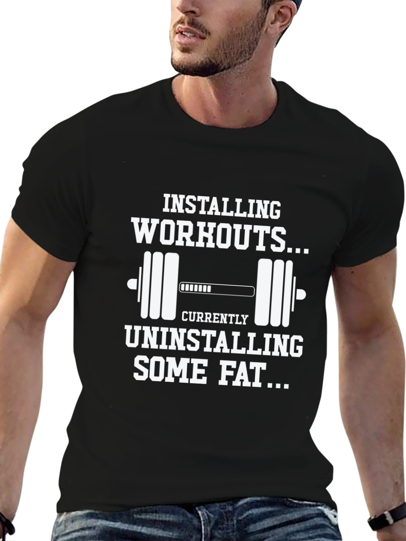 Installing Workouts Graphic T-Shirt - Fitness Motivation Tee
