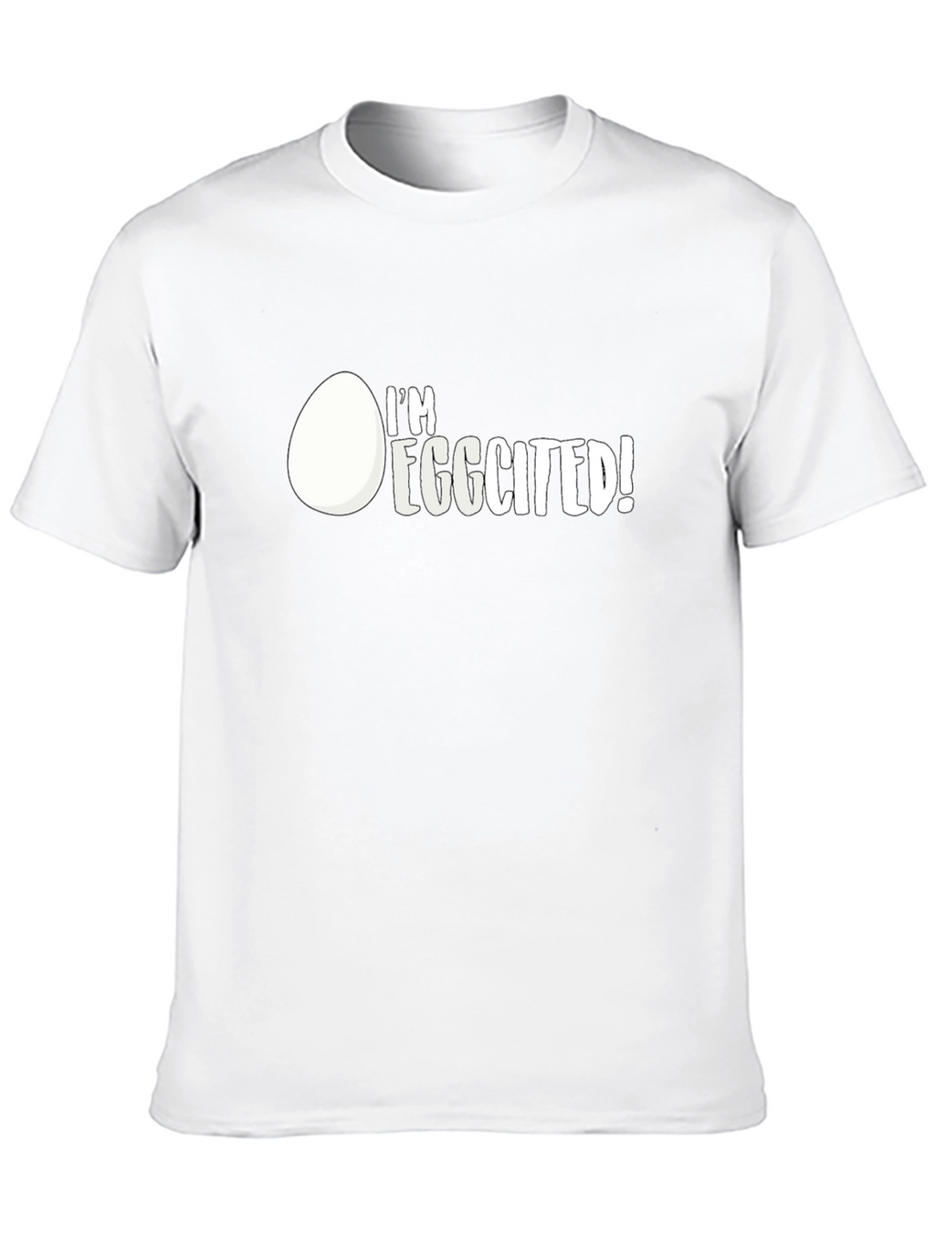 Im Eggcited! Graphic Print Black T-Shirt
