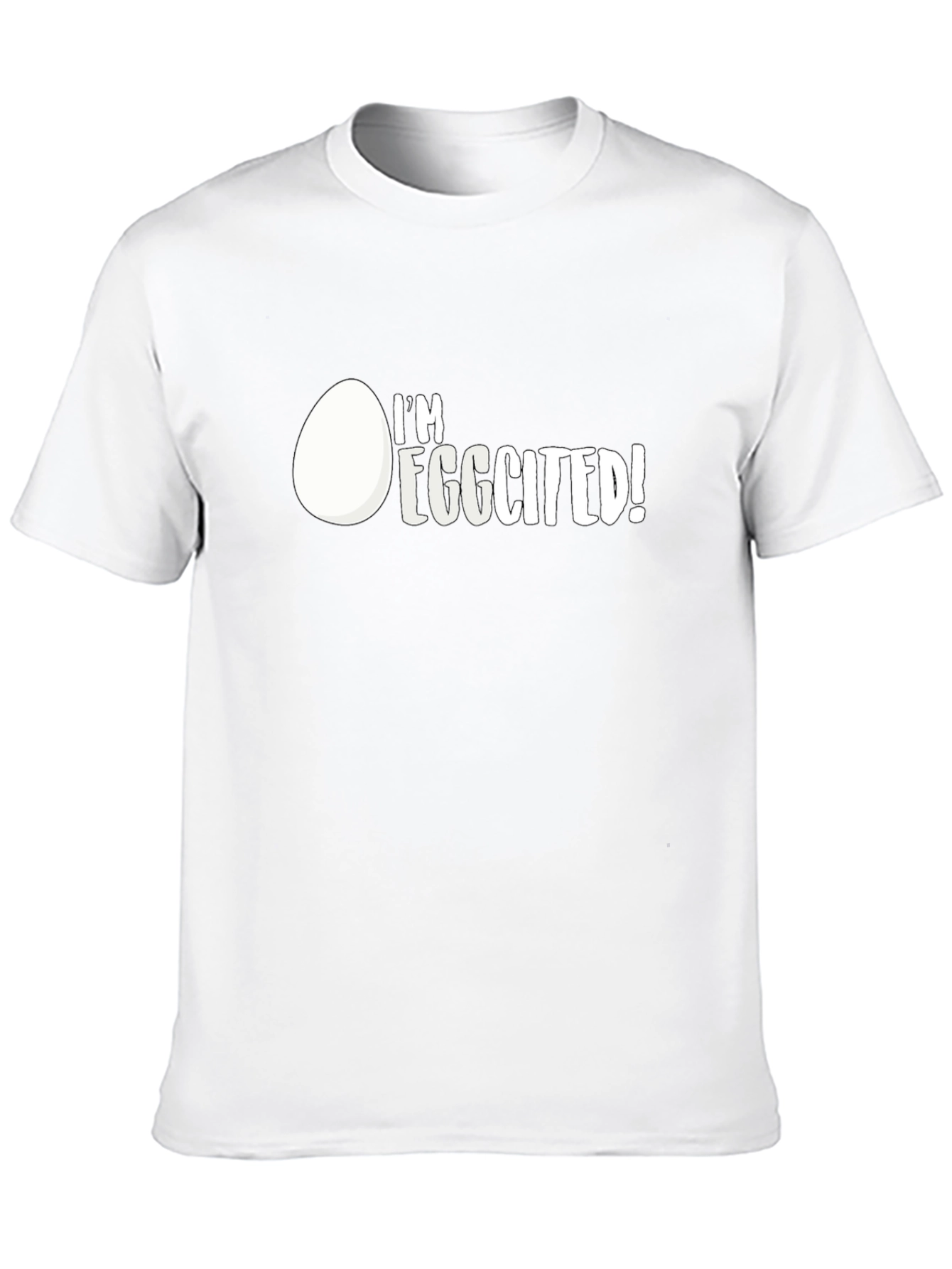 Im Eggcited! Graphic Print Black T-Shirt