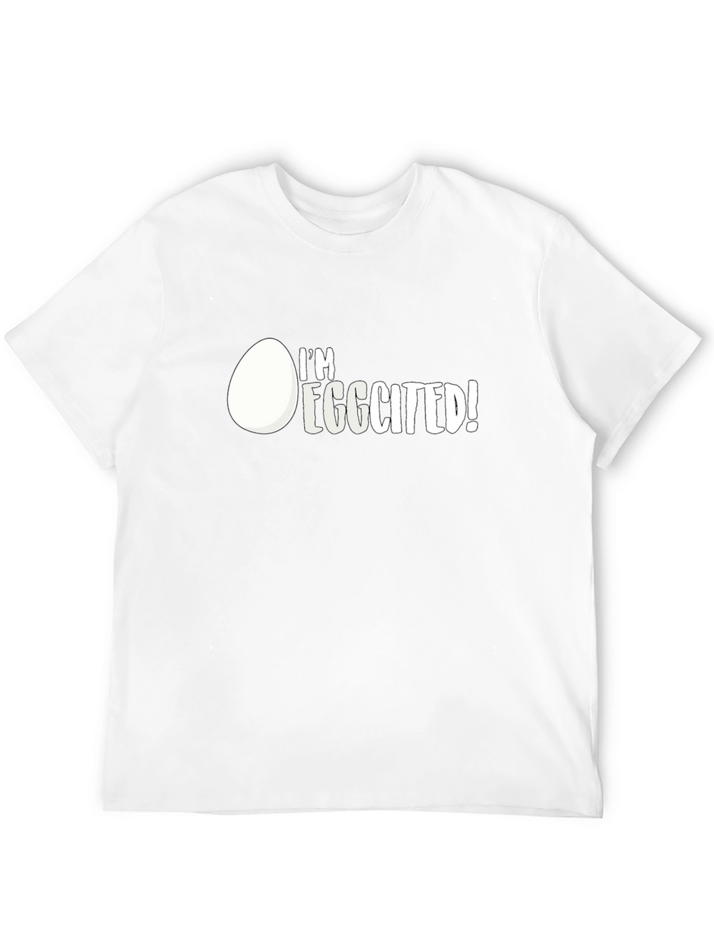Im Eggcited! Graphic Print Black T-Shirt
