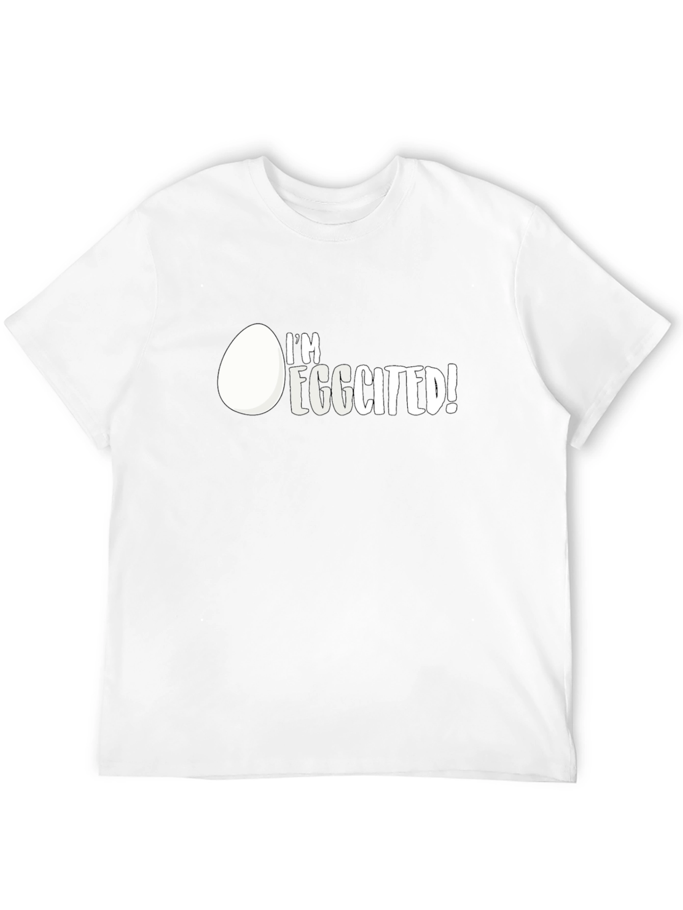 Im Eggcited! Graphic Print Black T-Shirt