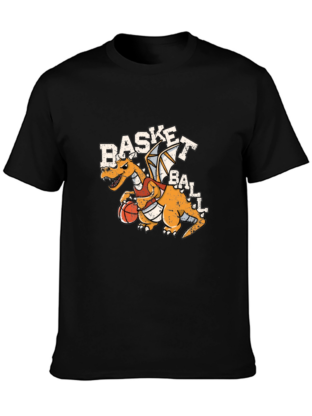 Basketball Dragon Graphic Tee - Black