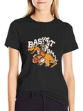 Basketball Dragon Graphic Tee - Black