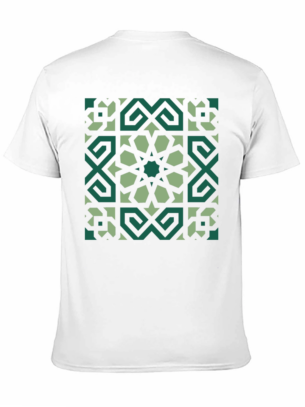 Geometric Pattern Graphic Tee - Black