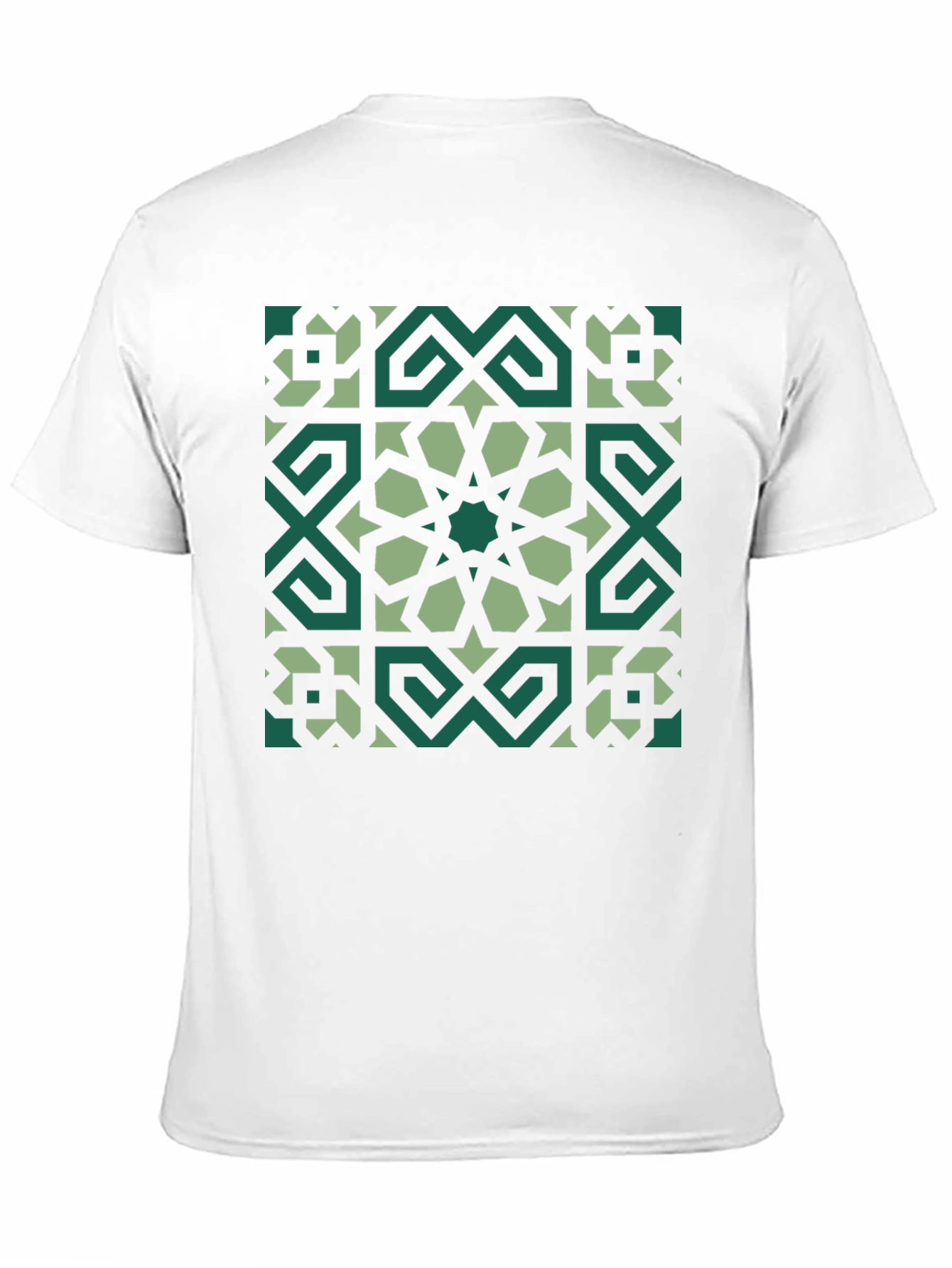 Geometric Pattern Graphic Tee - Black