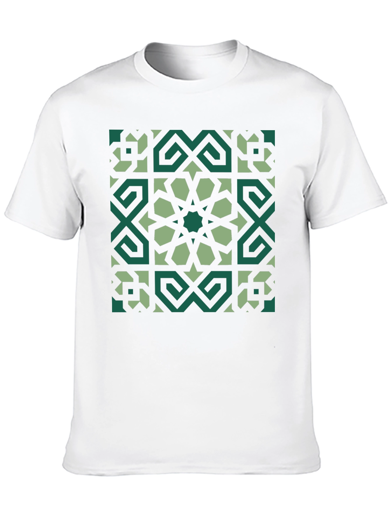 Geometric Pattern Graphic Tee - Black