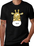 Giraffe with Glasses Graphic Tee