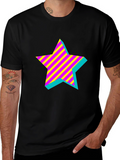Retro Star Graphic Black T-Shirt