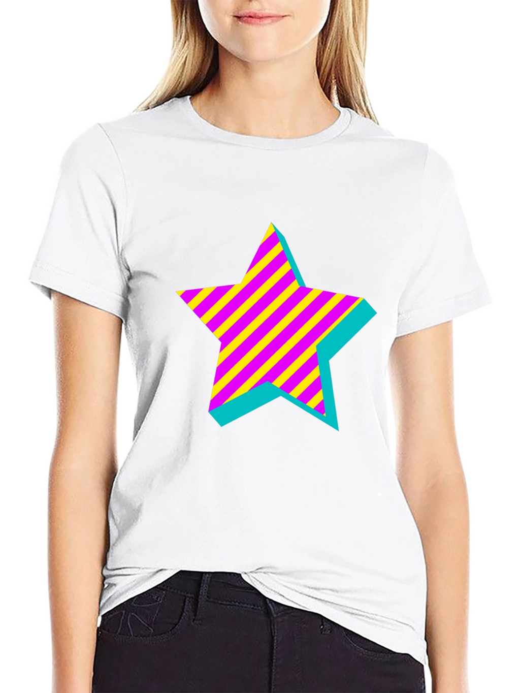 Retro Star Graphic Black T-Shirt