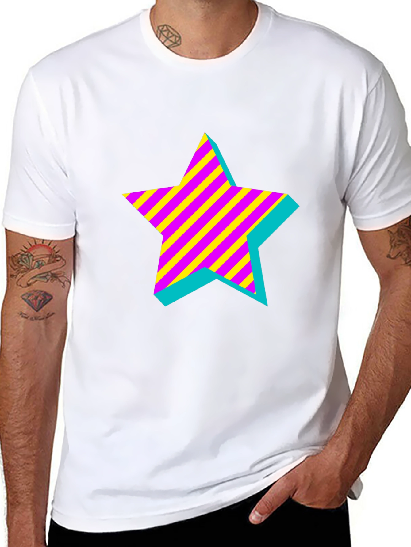 Retro Star Graphic Black T-Shirt