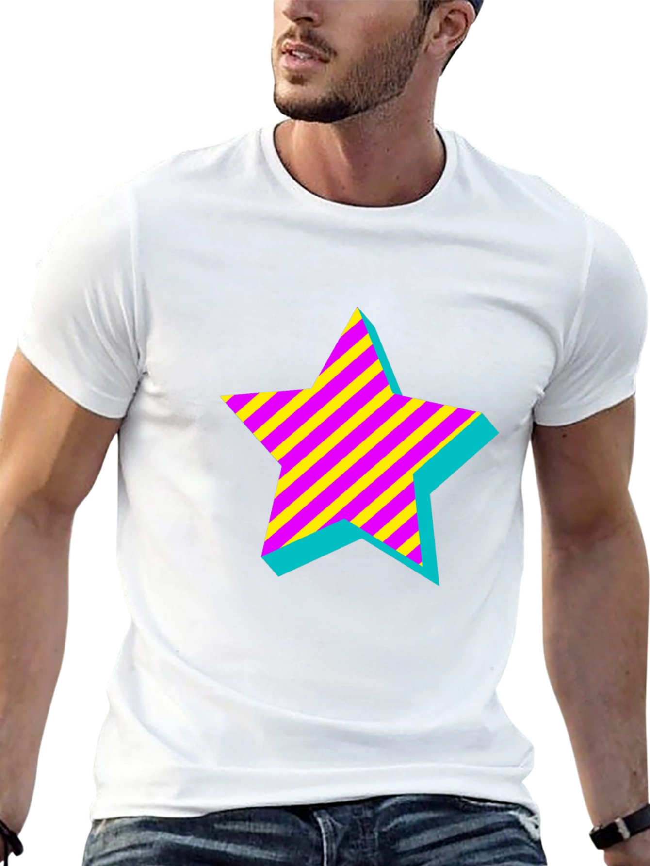 Retro Star Graphic Black T-Shirt