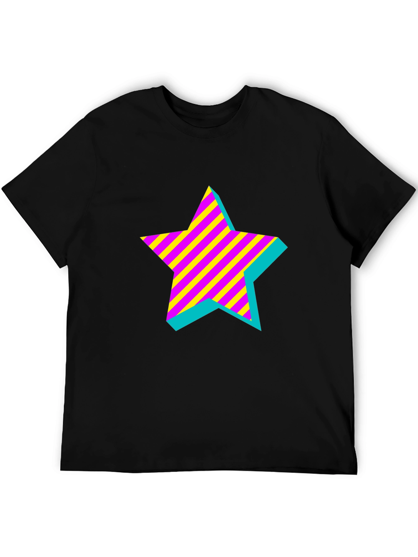 Retro Star Graphic Black T-Shirt