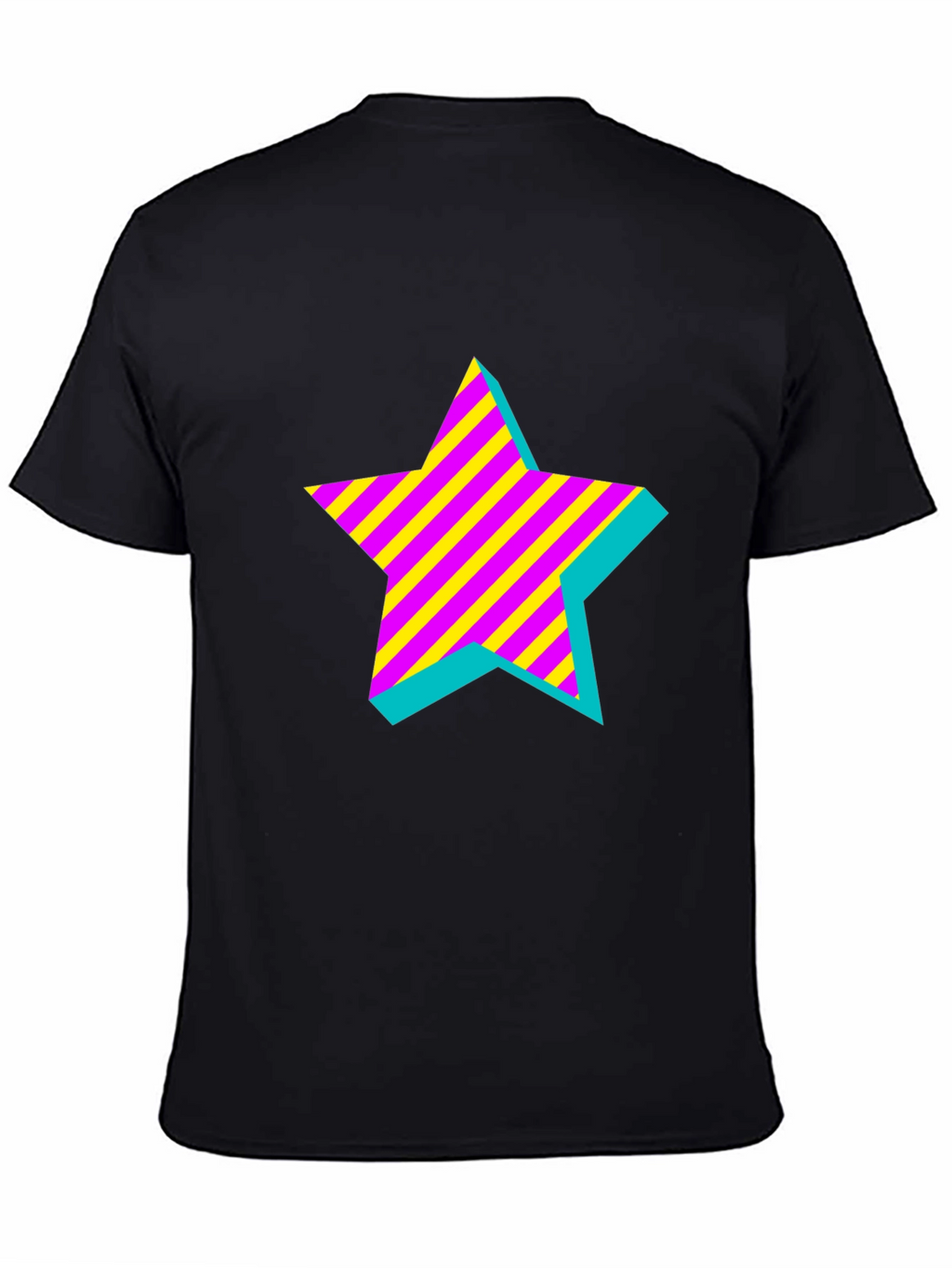 Retro Star Graphic Black T-Shirt