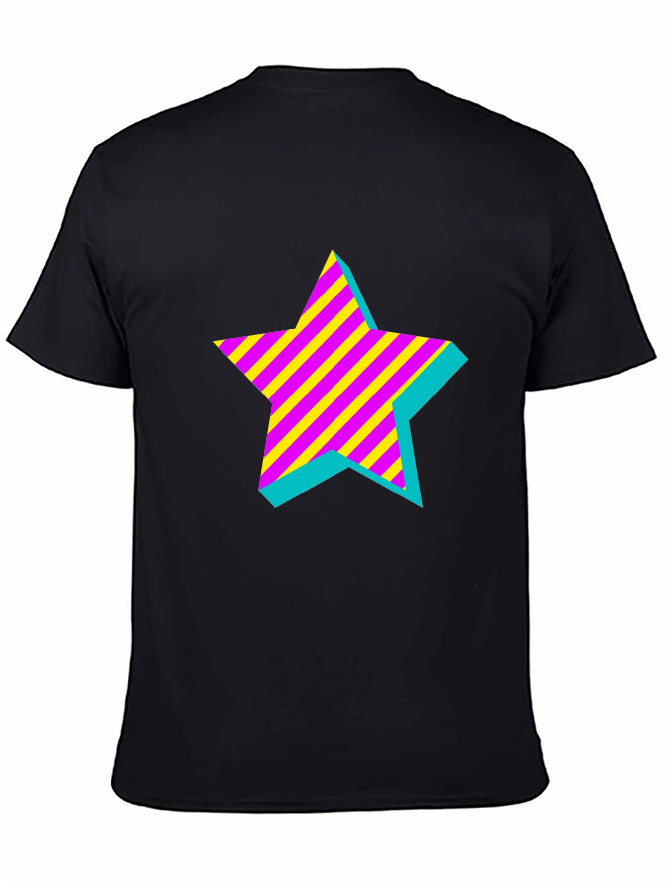 Retro Star Graphic Black T-Shirt
