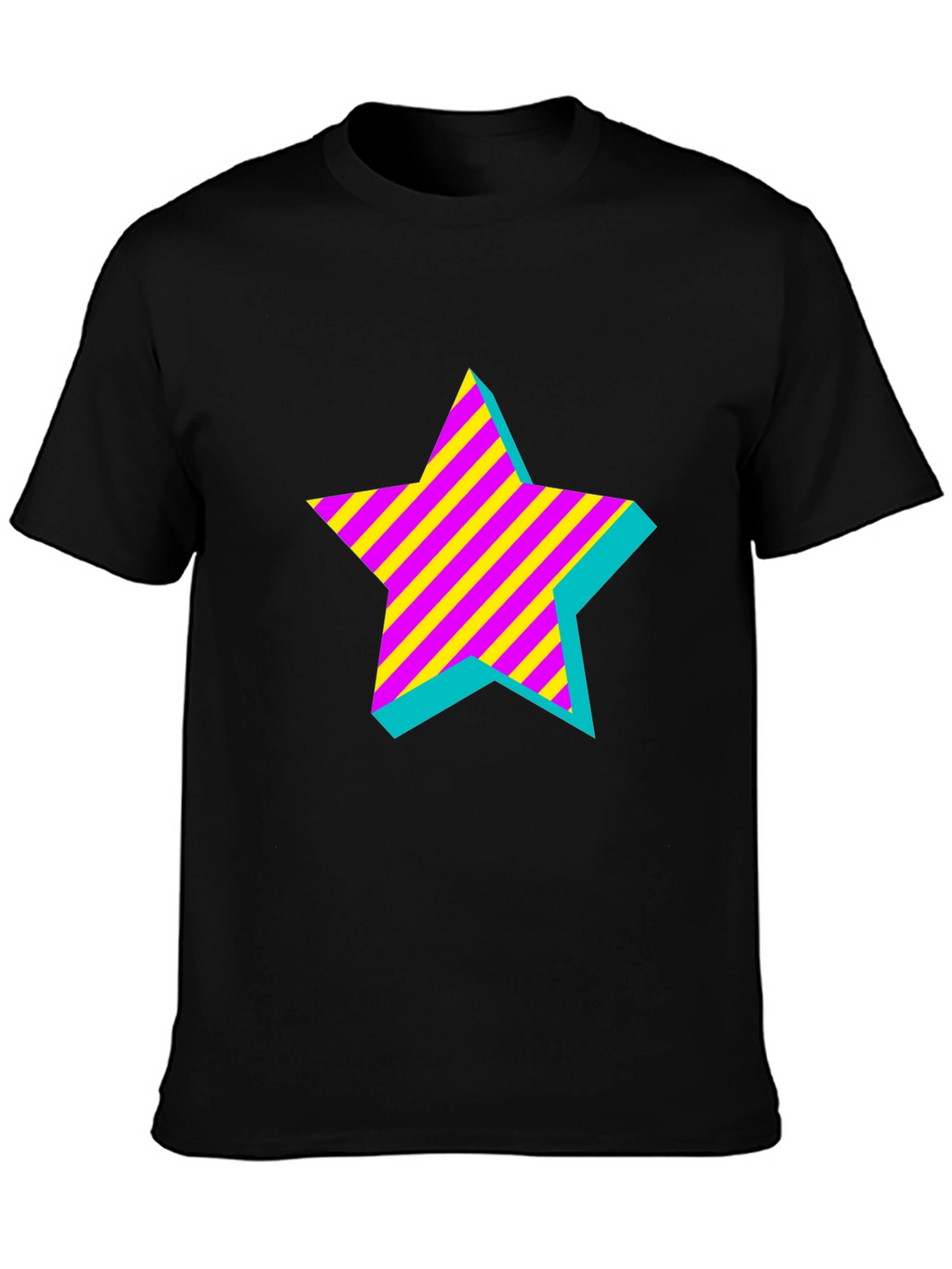 Retro Star Graphic Black T-Shirt
