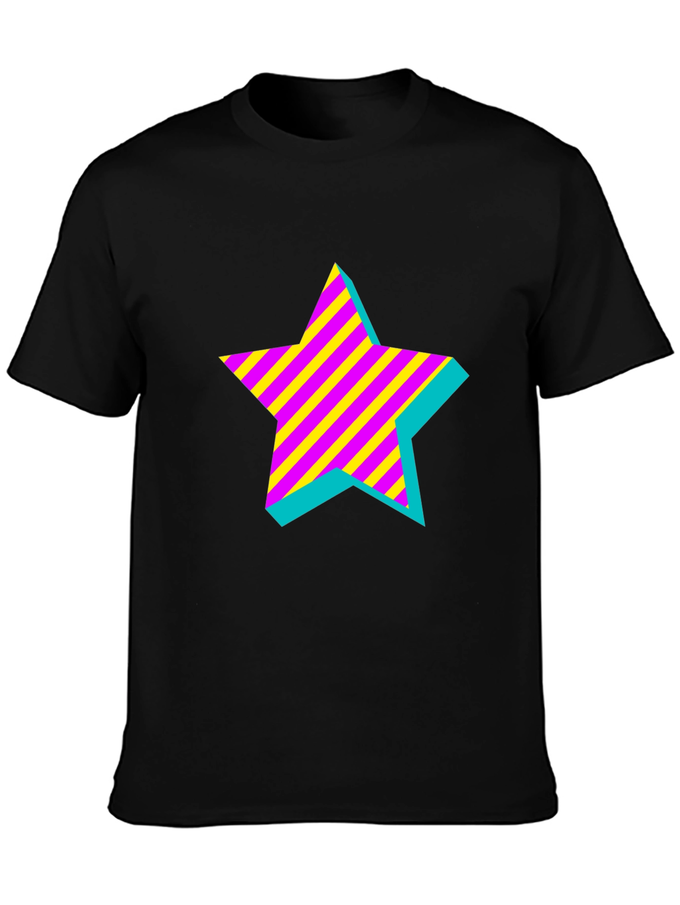 Retro Star Graphic Black T-Shirt